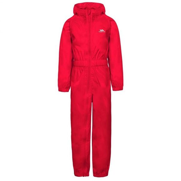 Trespass Childrens/Kids Button Rain Suit / Red